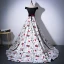 Amazing / Unique Black Evening Dresses  2018 A-Line / Princess Charmeuse Backless Printing Strapless Evening Party Formal Dresses