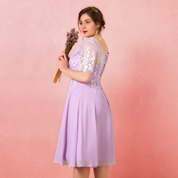 Modern / Fashion Purple Plus Size Graduation Dresses 2018 Tulle U-Neck Backless Beading Embroidered Evening Party Formal Dresses