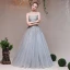 Sparkly Grey Evening Dresses  2017 Lace Backless Glitter Sequins Strappy A-Line / Princess Formal Dresses