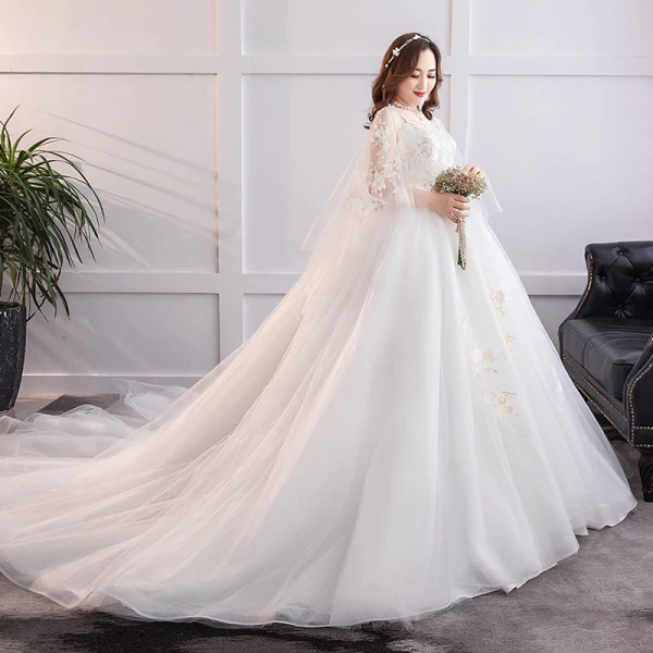Modern / Fashion White Plus Size Ball Gown Wedding Dresses 2019 Lace Tulle Appliques Backless Beading Sequins Strapless Chapel Train Wedding