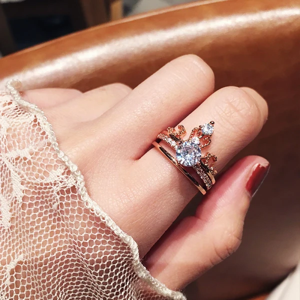 Luxury / Gorgeous Silver Rhinestone Pageant Wedding Rings 2019 Accessories