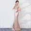 Sparkly Bling Bling Gold Floor-Length / Long Evening Dresses  2018 Trumpet / Mermaid High Neck Beading Rhinestone Sequins Evening Party Formal Dresses