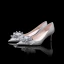 Glittrande Bling Bling Silver Damskor 2019 Läder Beading Blomma Glittriga / Glitter Paljetter Afton Högklackade Spetsiga Brudskor