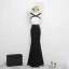 Chic / Beautiful Black Evening Dresses  2017 Backless Trumpet / Mermaid Lace X-Strap Pierced Spaghetti Straps Evening Party
