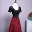 Chic / Beautiful Burgundy Evening Dresses  2017 A-Line / Princess U-Neck Lace Beading Appliques Backless Evening Party Formal Dresses