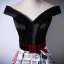 Amazing / Unique Black Evening Dresses  2018 A-Line / Princess Charmeuse Backless Printing Strapless Evening Party Formal Dresses