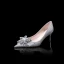 Glittrande Bling Bling Silver Damskor 2019 Läder Beading Blomma Glittriga / Glitter Paljetter Afton Högklackade Spetsiga Brudskor