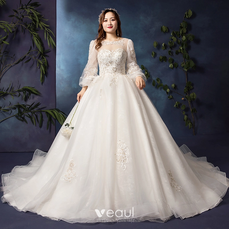 Chic Couture Long Sleeve A-Line Wedding Dress