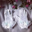 Flower Fairy White Bridal Gloves 2020 Appliques Flower Tulle Prom Wedding Accessories