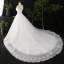 Classic Elegant Ivory Plus Size Ball Gown Wedding Dresses 2021 Crossed Straps Off-The-Shoulder Sleeveless Lace Tulle 3D Lace Appliques Backless Handmade  Chapel Train Wedding