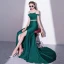 Modern / Fashion Charming 2 Piece Dark Green Court Train Evening Dresses  2018 Trumpet / Mermaid Spaghetti Straps Evening Party Formal Dresses