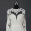 Classic Elegant Ivory Court Train Wedding 2018 Trumpet / Mermaid Long Sleeve Charmeuse U-Neck Lace-up Appliques Backless Pierced Wedding Dresses