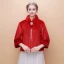 Rouge Hiver Col Haut Manches Longues Fausse Fourrure Promo Soirée Mariage Manteaux / vestes 2017