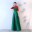 Chinese style 2017 Evening Dresses  Green Scoop Neck 1/2 Sleeves Embroidered Evening Party Formal Dresses