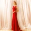 Modern / Fashion Red Sweep Train Evening Dresses  2018 Trumpet / Mermaid Charmeuse U-Neck Beading Tassel Formal Dresses
