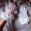 Flower Fairy White Bridal Gloves 2020 Appliques Flower Tulle Prom Wedding Accessories