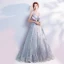 Sparkly Grey Evening Dresses  2018 Tulle Glitter Sequins Evening Party Formal Dresses