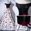 Amazing / Unique Black Evening Dresses  2018 A-Line / Princess Charmeuse Backless Printing Strapless Evening Party Formal Dresses