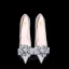 Glittrande Bling Bling Silver Damskor 2019 Läder Beading Blomma Glittriga / Glitter Paljetter Afton Högklackade Spetsiga Brudskor