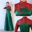 Chinese style 2017 Evening Dresses  Green Scoop Neck 1/2 Sleeves Embroidered Evening Party Formal Dresses