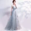 Sparkly Grey Evening Dresses  2018 Tulle Glitter Sequins Evening Party Formal Dresses