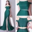 Modern / Fashion Charming 2 Piece Dark Green Court Train Evening Dresses  2018 Trumpet / Mermaid Spaghetti Straps Evening Party Formal Dresses