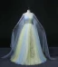 Elegant Sky Blue Beading Pearl Appliques Lace Flower Prom Dresses 2022 Ball Gown V-Neck Long Sleeve Backless Floor-Length / Long Formal Dresses