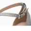 Charmant Argenté Soirée Sandales Femme 2022 X-Strap 9 cm Talons Épais Peep Toes / Bout Ouvert Sandales Talons Hauts