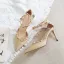 Charmant Rot Abend Niet Sandalen Damen 2023 8 cm Stilettos Knöchelriemen Spitzschuh Sandaletten Hochhackige