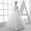 Classic Church Wedding Dresses 2017 White Ball Gown Floor-Length / Long V-Neck Sleeveless Backless Lace Beading Sequins Appliques