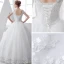 Classic Church Wedding Dresses 2017 White Ball Gown Floor-Length / Long V-Neck Sleeveless Backless Lace Beading Sequins Appliques
