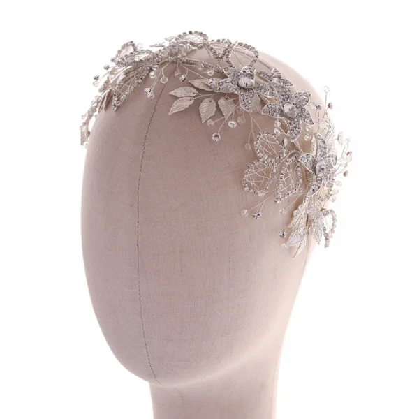 Charmant Doré Fait main Alliage Feuille Faux Diamant Mariage Accessoire Cheveux Mariage 2023