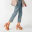 Sexy Summer Brown Street Wear Womens Sandals 2022 12 cm Thick Heels Waterproof Open / Peep Toe Ankle Strap Sandals High Heels