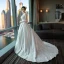 Classic Wedding Dresses 2017 Cathedral Train White Ball Gown Scoop Neck Short Sleeve Backless Pearl Sequins Lace Appliques
