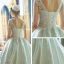 Classic Wedding Dresses 2017 Cathedral Train White Ball Gown Scoop Neck Short Sleeve Backless Pearl Sequins Lace Appliques