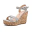 Modest / Simple Brown Street Wear Beach Womens Sandals 2022 Ankle Strap Waterproof 11 cm Wedges Open / Peep Toe Sandals High Heels