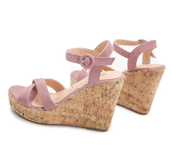 Modest / Simple Brown Street Wear Beach Womens Sandals 2022 Ankle Strap Waterproof 11 cm Wedges Open / Peep Toe Sandals High Heels
