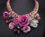 Exaggerated Lilac Crystal Flower Braid Necklaces Accessories Prom Necklace 2023