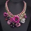 Exaggerated Lilac Crystal Flower Braid Necklaces Accessories Prom Necklace 2023