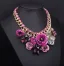 Exaggerated Lilac Crystal Flower Braid Necklaces Accessories Prom Necklace 2023