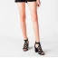 Schöne Braun Strassenmode Durchbohrt Sandalen Damen 2022 T-Riemen 8 cm Thick Heels Peeptoes Sandaletten Hochhackige