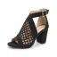 Vintage / Retro Black Pierced Womens Sandals 2022 Street Wear X-Strap 7 cm Thick Heels Open / Peep Toe Sandals High Heels