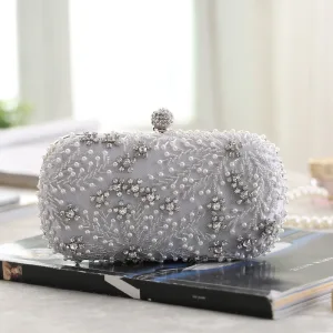 Mooie Prachtige Zilveren Parel Rhinestone Gala Handtassen 2023
