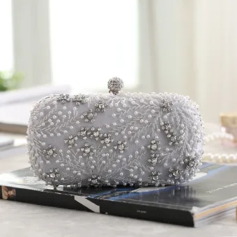 Chic Belle Argenté Perle Faux Diamant Promo Pochette 2023