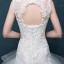 Chic / Beautiful Church Wedding Dresses 2017 White Trumpet / Mermaid Chapel Train Scoop Neck Sleeveless Backless Cascading Ruffles Pearl Lace Appliques