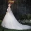 Unique Kirche Brautkleider 2017 Weiß Ballkleid Kathedrale Schleppe Ärmellos Eckiger Ausschnitt Künstliche Blumen Rückenfreies Applikationen Mit Spitze Perlenstickerei Perle