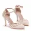 Edles Weiß Perle Brautschuhe 2022 Knöchelriemen Strass 9 cm Stilettos Spitzschuh Brautschuhe Hochhackige