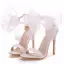 Sexy Rouge Soirée Été Sandales Femme 2023 Bride Cheville Noeud 11 cm Talons Aiguilles Peep Toes / Bout Ouvert Sandales Talons Hauts