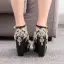 Chic / Beautiful Black Rhinestone Prom Womens Shoes 2025 Ankle Strap 10 cm Wedges Round Toe Womens Shoes