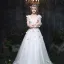 Amazing / Unique Outdoor / Garden Wedding Dresses 2017 Floor-Length / Long White A-Line / Princess V-Neck Long Sleeve Backless Lace Appliques Flower